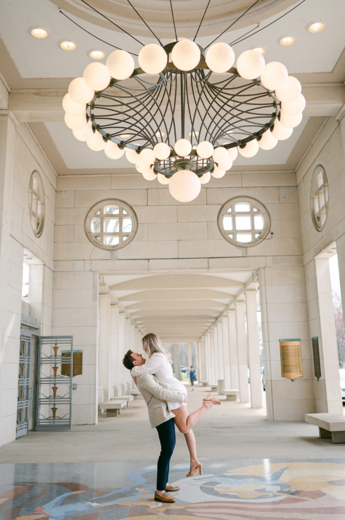 Engagement session photos at The Muny in St. Louis