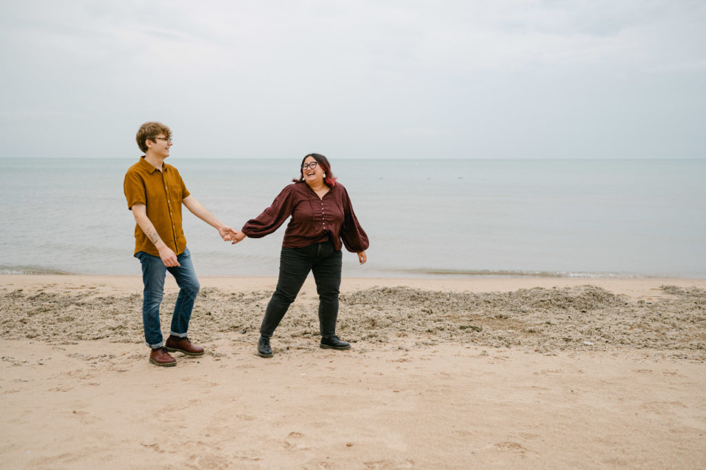 Adventure engagement session photos in Chicago.