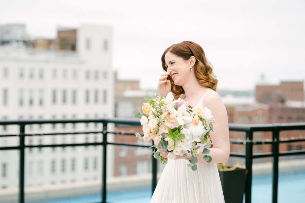 First look between bride and groom in St. Louis, MO