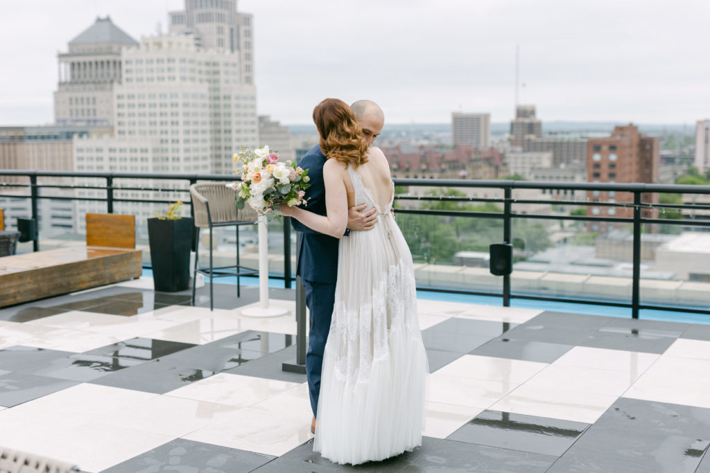 First look between bride and groom in St. Louis, MO