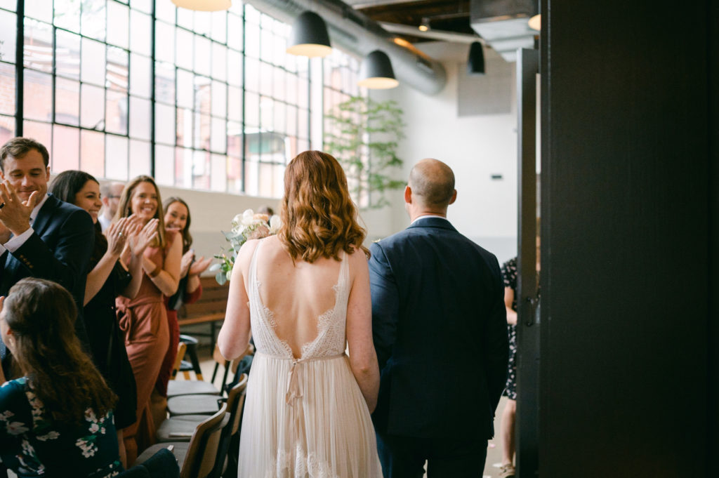Wedding ceremony at Olive and Oak