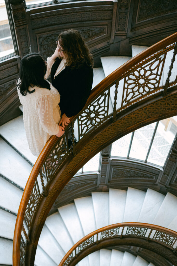 Engagement Photos at the Rookery Building in Chicago