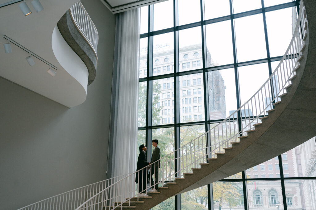 Art Institute of Chicago engagement photos at the Spiral Staircase