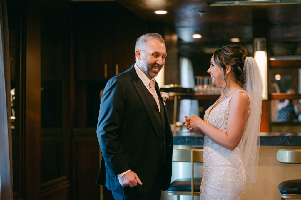 Father and daughter first look at The Drake Oak Brook