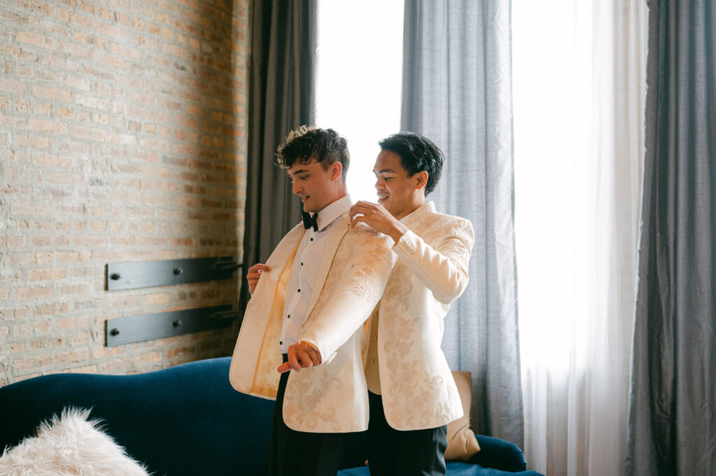 Grooms getting ready at their Artifact Events wedding