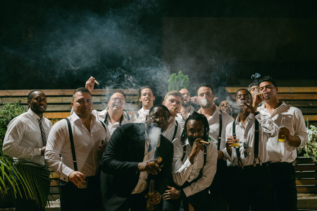 Groomsmen cigar photo