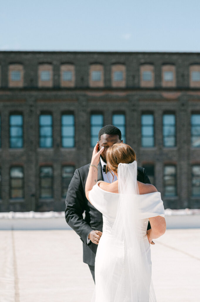 The Carter Chicago wedding first look