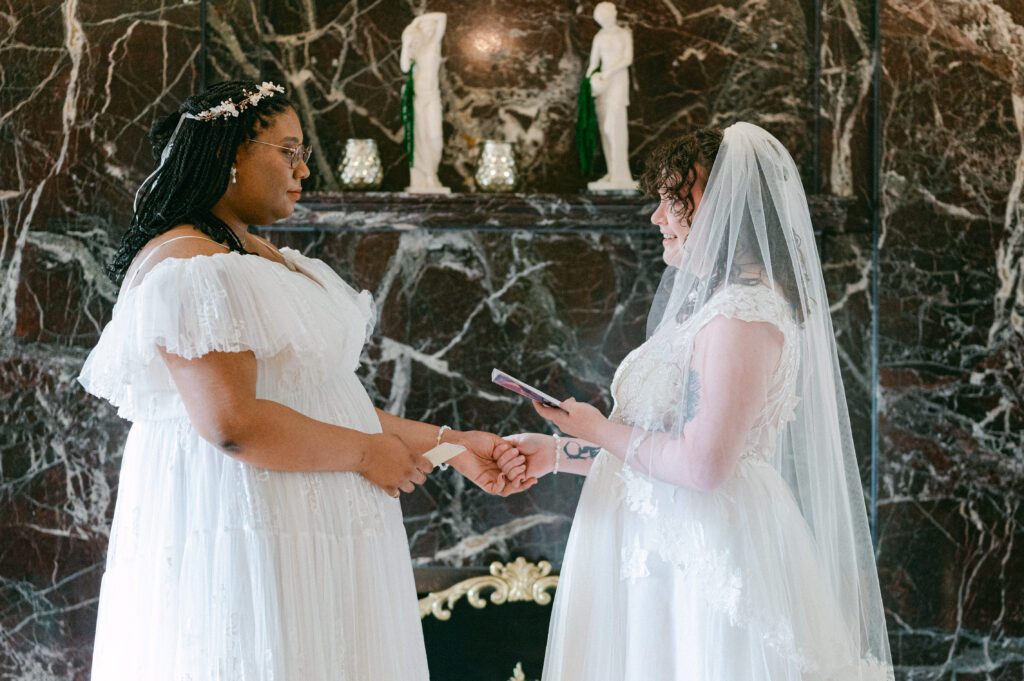 Private vow exchange at Colvin House, Chicago
