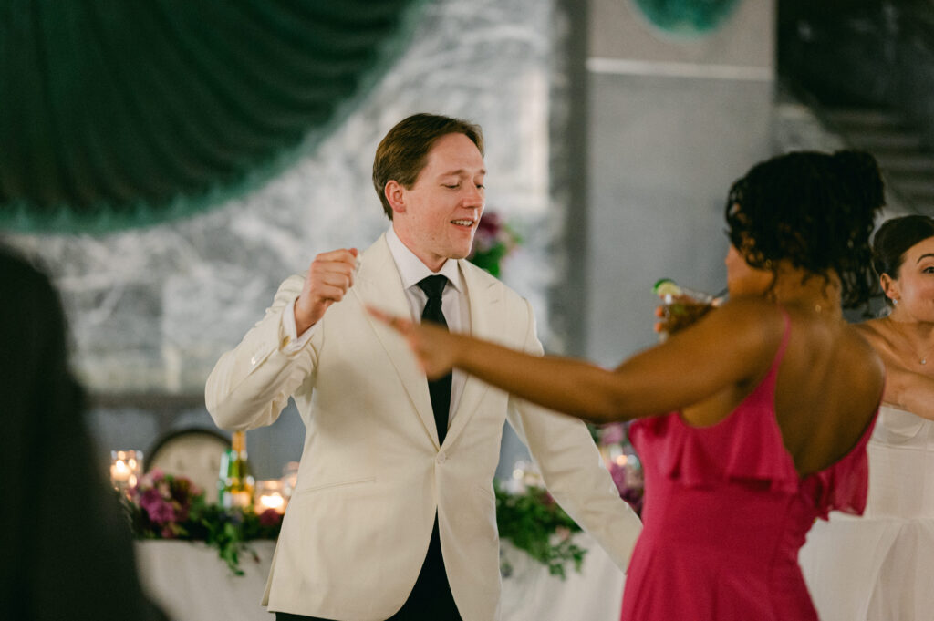 Groom on the dance floor at Pazzo's