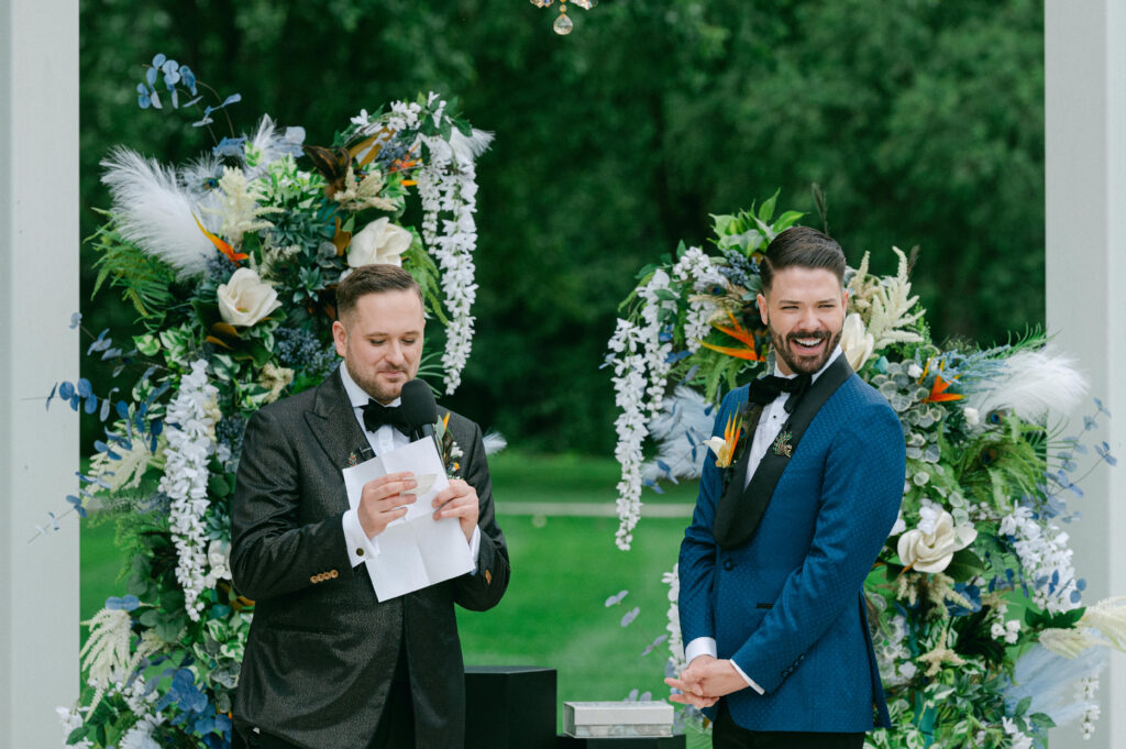 Two grooms at their Revelry 675 wedding