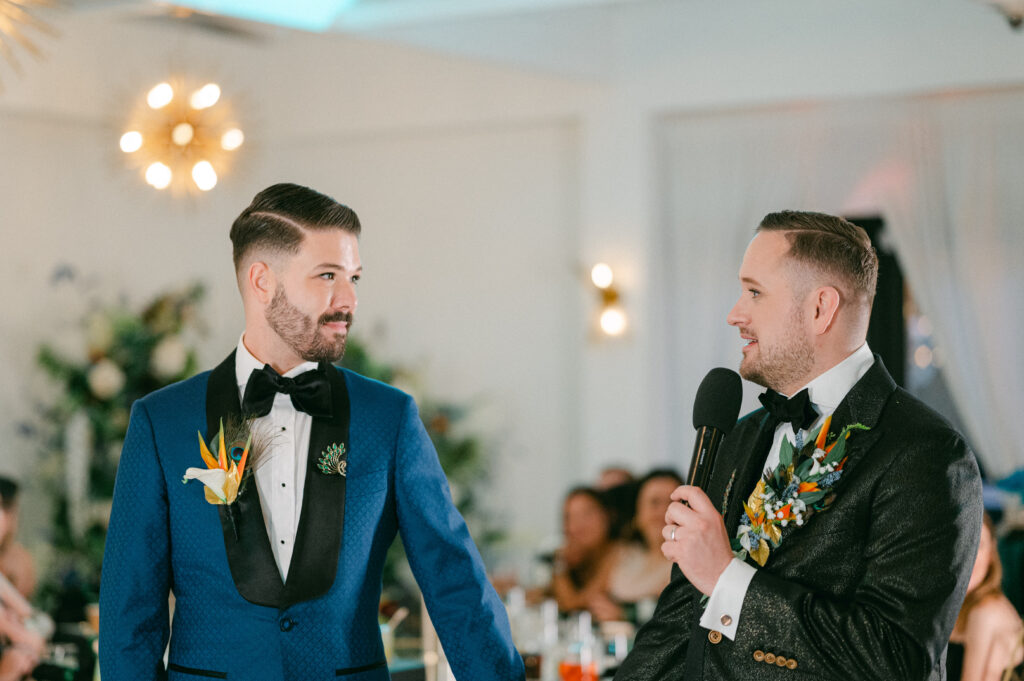 Two grooms at their Revelry 675 wedding