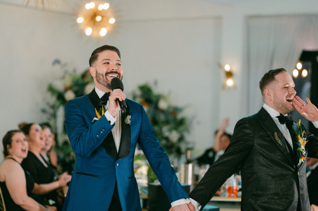 Two grooms at their Revelry 675 wedding