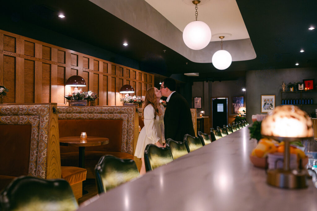 Chicago Winter Engagement Photos at Bisous in West Loop