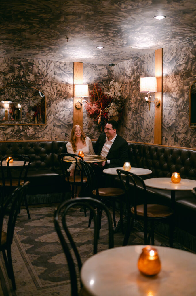 Chicago Winter Engagement Photos at Bisous in West Loop