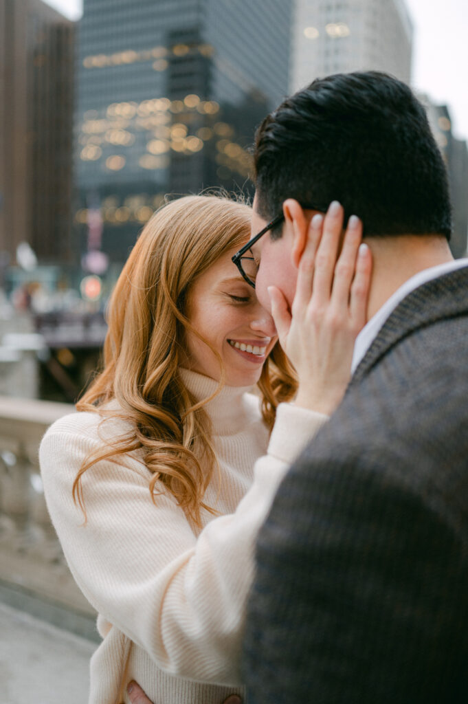 Chicago Winter Riverwalk Engagement Photos