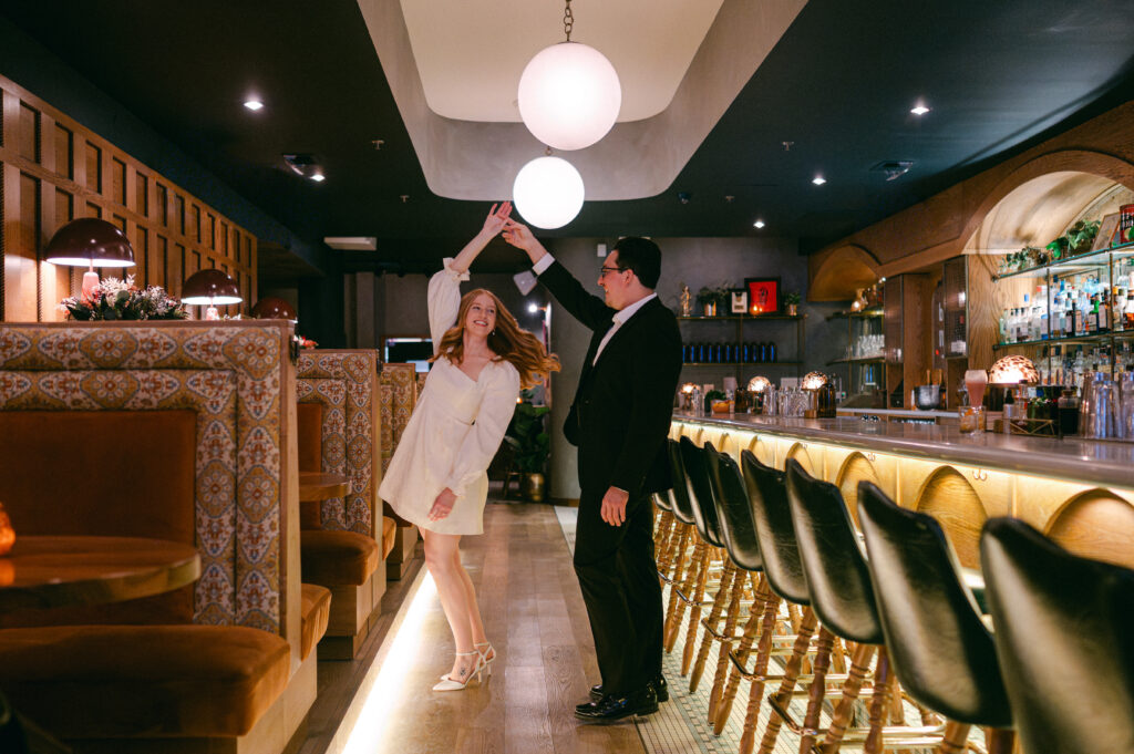 Chicago Winter Engagement Photos at Bisous