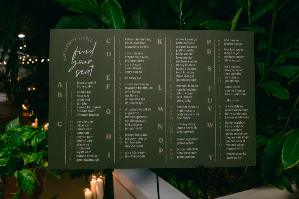Garfield Park Conservatory wedding details