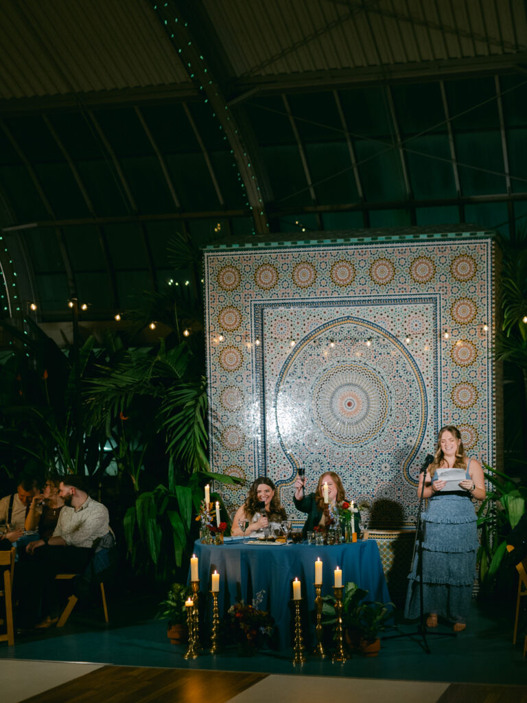Toasts at Garfield Park Conservatory wedding