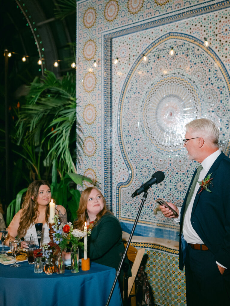 Toasts at Garfield Park Conservatory wedding