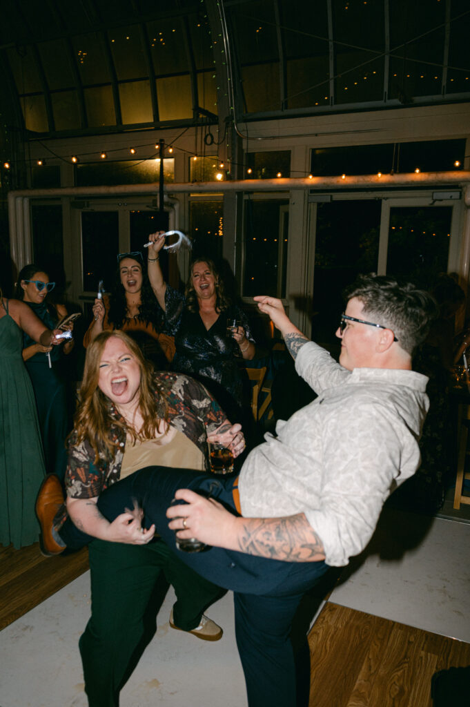 Dance floor at Garfield Park Conservatory wedding