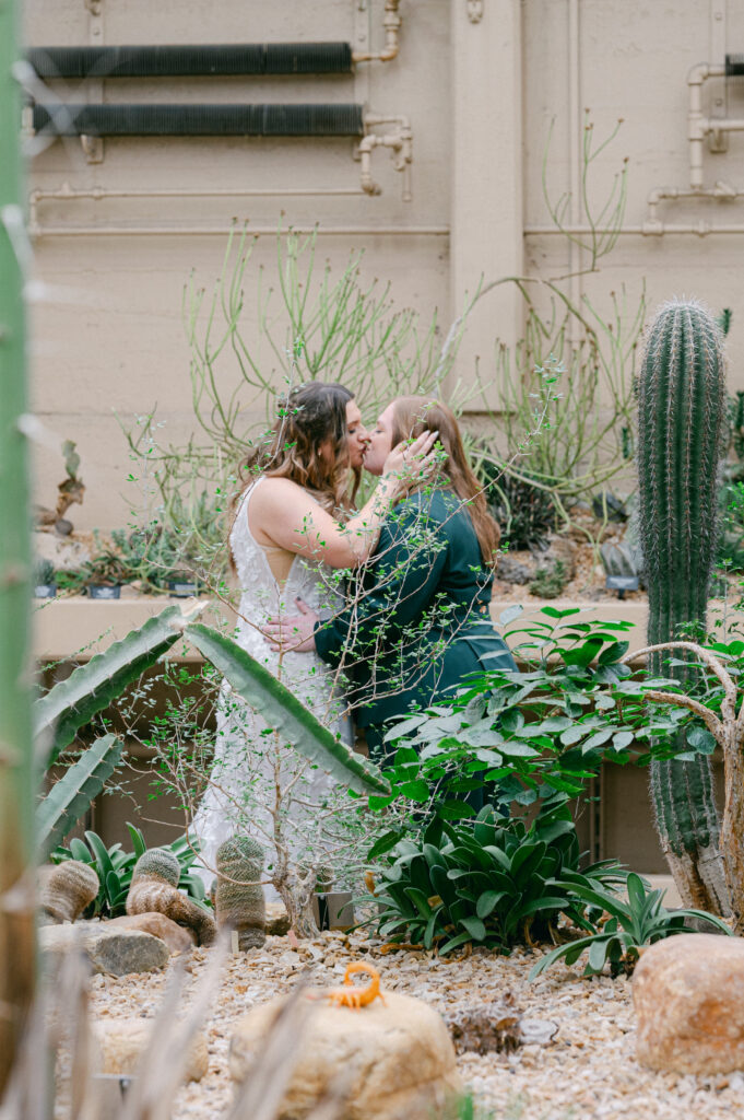 Lesbian wedding at Garfield Park Conservatory