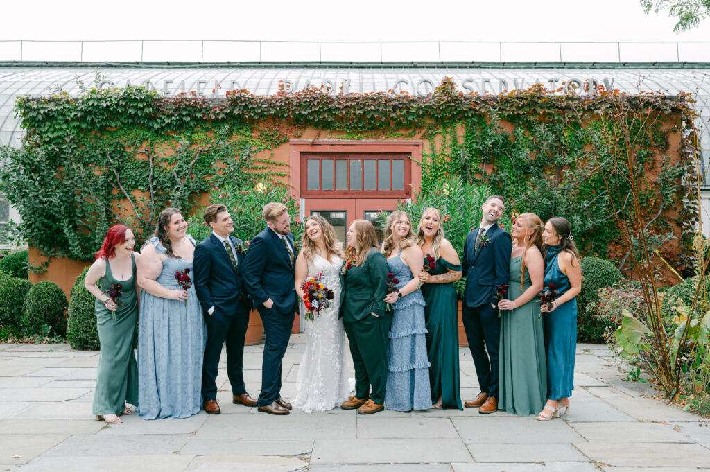 Garfield Park Conservatory bridal party photos