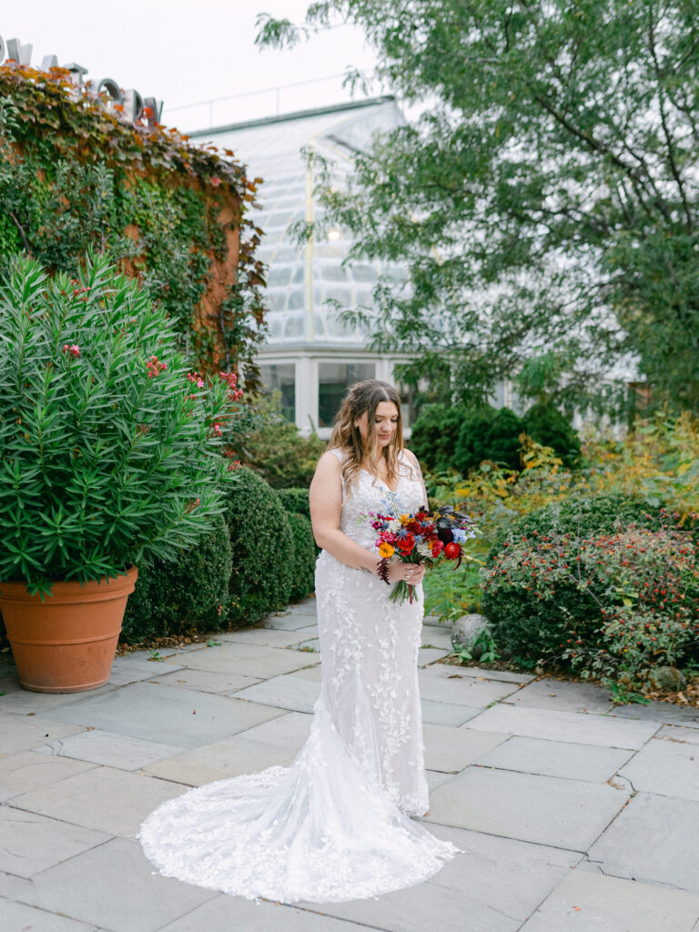 Bride at Garfield Park Conservatory wedding
